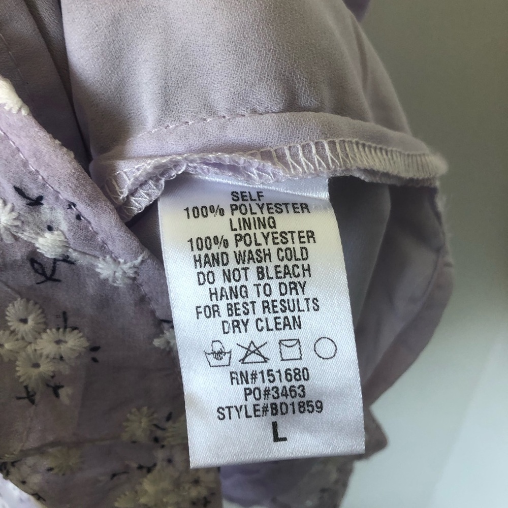 Storia Lavender Floral Mini Dress | Size L - Picture 6 of 8